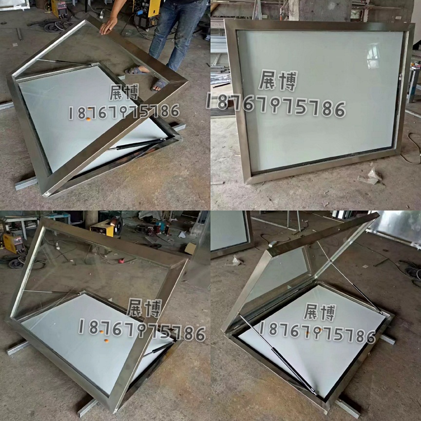 Stainless Steel Baking Varnish Hanging Wall Promotional column Imitation Ancient Wood Grain Shop Window Style Bulletin Board Circular of Hydraulic Manifesto Display Bar