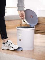 Camellia trash can Household pedal with cover Creative large kitchen bathroom garbage bucket Toilet garbage bucket Living room