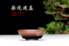 Здание 陈建生柴烧兔毫盏个人品茗杯建盏杯天然原矿茶盏主人杯茶具收藏