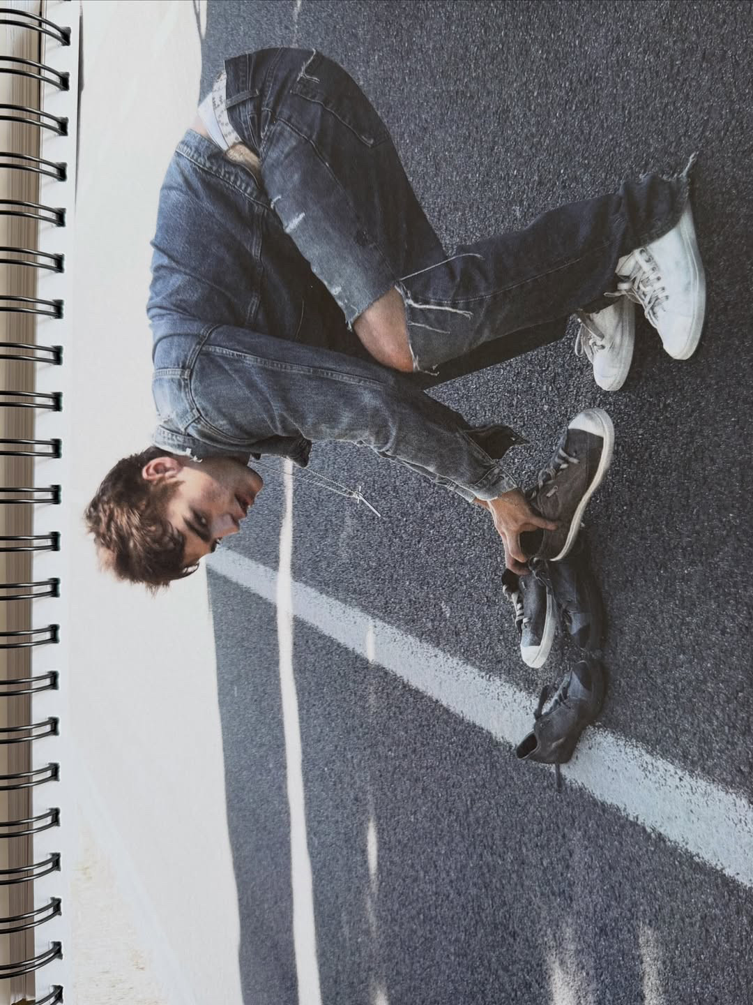 VOWPROGRESS Double-Layer Canvas Denim Low-Top Sneaker