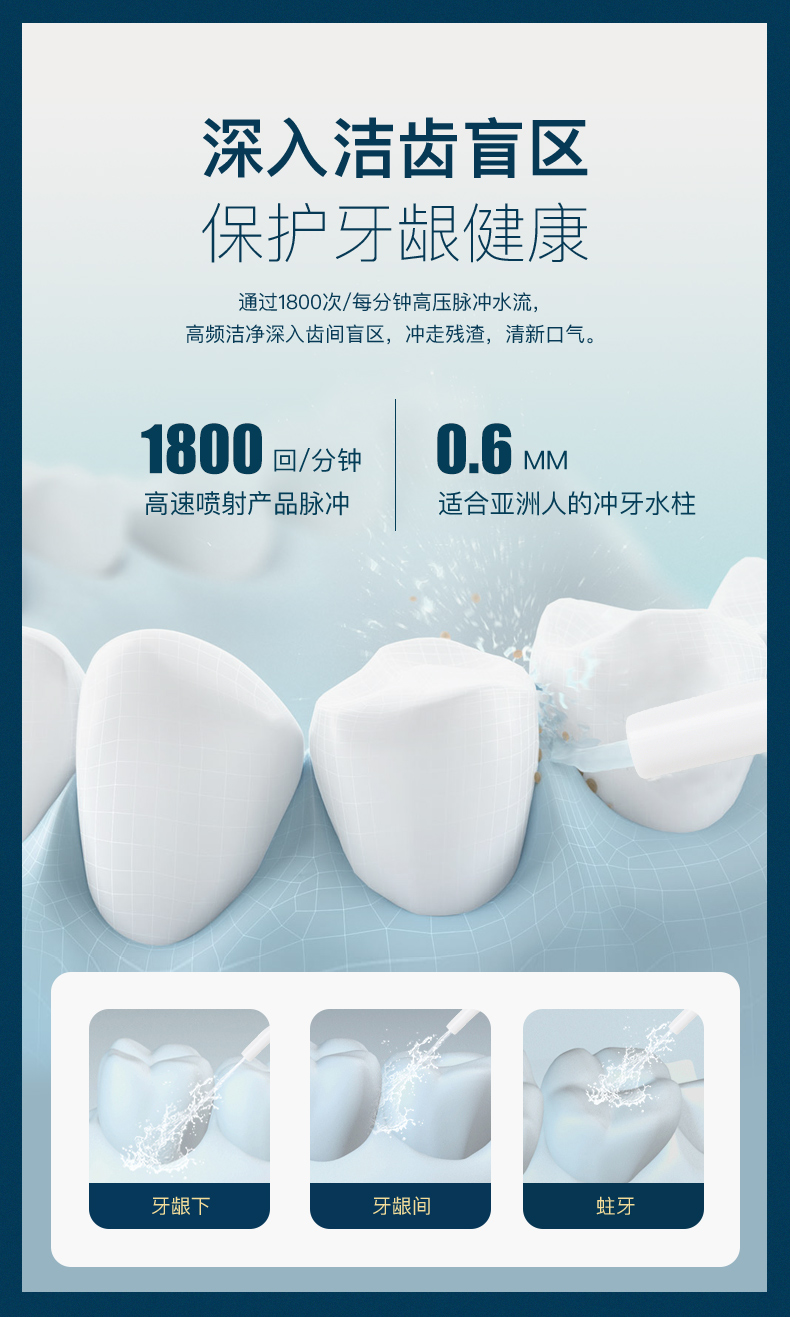 小米旗下 baibb 充电式家用电动冲牙器 300ml大水箱/重力球万向供水 图5