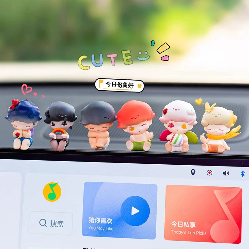 Bubble Mart dimoo car screen ornaments center console papazai car interior decorations skullpanda