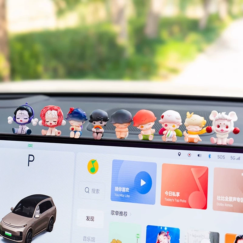 Bubble Mart dimoo car screen ornaments center console papazai car interior decorations skullpanda