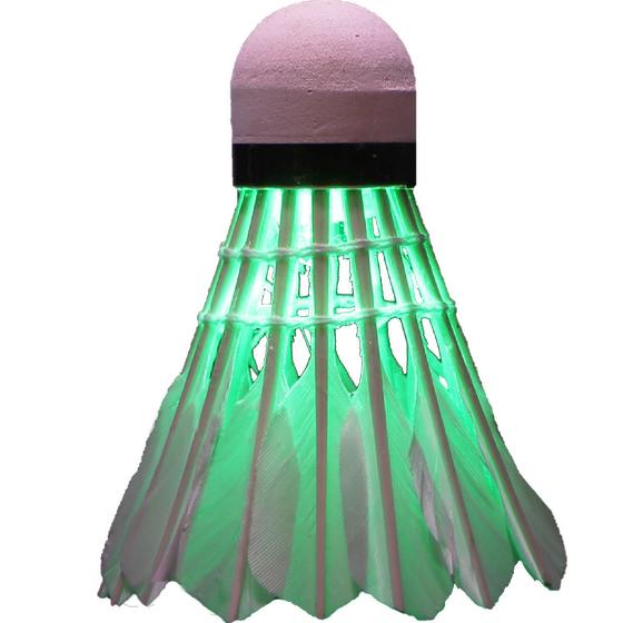 보카 빛나는 배드민턴 거위 깃털 방지 나일론 볼 플라스틱, 가벼운 LED 야간 발광 공