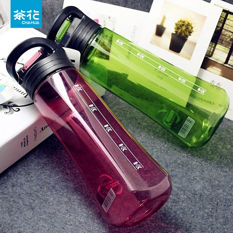 Camellia Qingyuan Yifang Square Sports Cup Outdoor Portable Cup High-Value Design with Scale Leak-Proof Sealed Plastic Water Cup