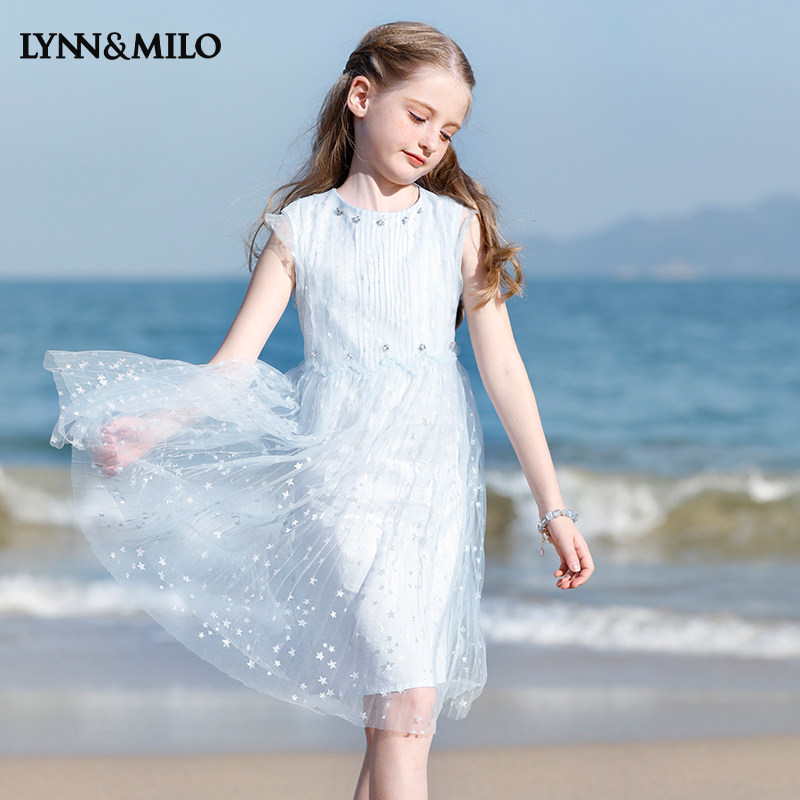 LynnMilo Lynn McRoe 2022 Summer Girls dress with sleeveless Princess Super Wonderland Children's dress