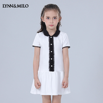 LynnMilo Lynn McRoe 2022 Summer Girls pure cotton polo collar dress Leave Two Academy Wind Dresses
