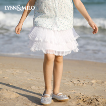 LynnMilo Lynn McRoyboy dress 2022 Summer girls half body dress white sparkling childrens web yarn short dress