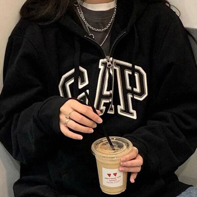 Gap Jacket for Men and Women, Hooded Zip-Up Cardigan, Fleece-Lined for Warmth, 2026 New Model, Large Logo Embroidery, Sports Casual Sweatshirt Gap Jacket for Men and Women, Hooded Zip-Up Cardigan, Fleece-Lined for Warmth, 2026 New Model, Large Logo Embroidery, Sports Casual Sweatshirt