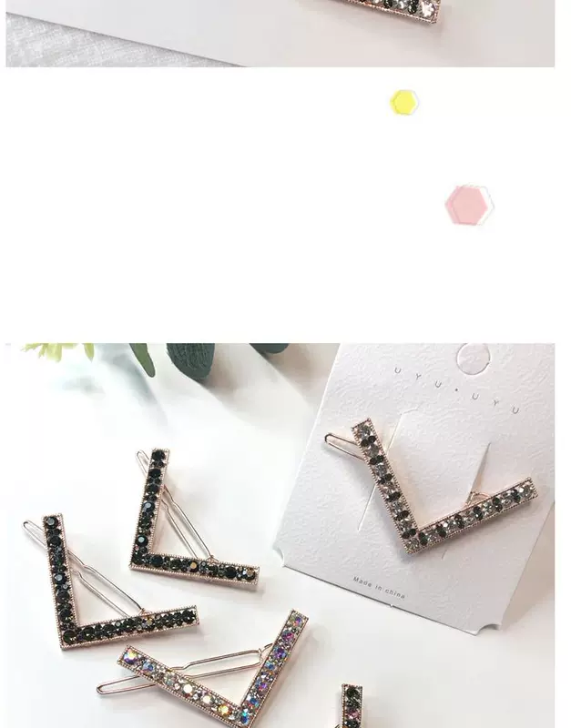 Kẹp tóc màu đỏ lưới hợp thời trang nữ in chữ Kẹp phía sau Kẹp ếch Hàn Quốc Rhinestone Khí chất công chúa phụ kiện tóc - Phụ kiện tóc