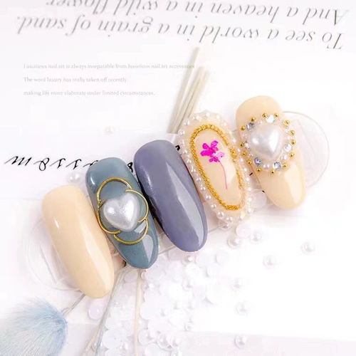 Белое украшение для ногтей из жемчуга для маникюра, японский мешочек