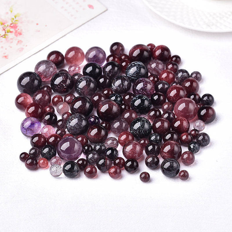 Ultra Seven Gold Strawberry Bracelet Single Pearl Natural Basil Three-wheeled Backbone Blackcurrant Multi-Treasure Crystal Handstring Accessories Beads-Taobao