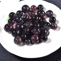 Natural blackcurrant black super seven single beads three round backbone Crystal mens and womens treasure bracelet with beads DIY jewelry loose beads