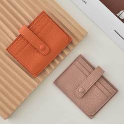 Soft cowhide leather ultra -thin card bag women's Korean multi -card mini leather case simplicity small small female short wallet
