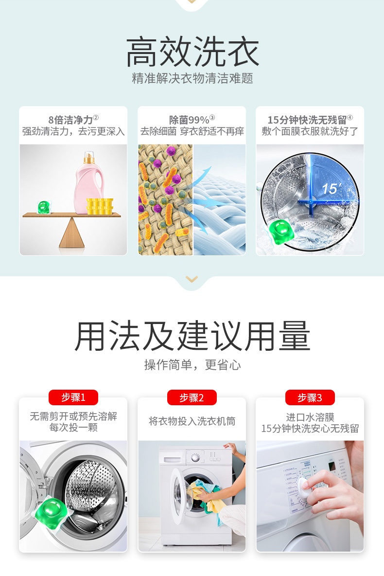 立白 浓缩洗衣凝珠 52颗 图6