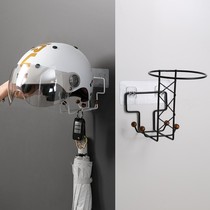 Punch-free helmet rack multifunctional Wall Wall hat storage rack no trace paste coat rack artifact
