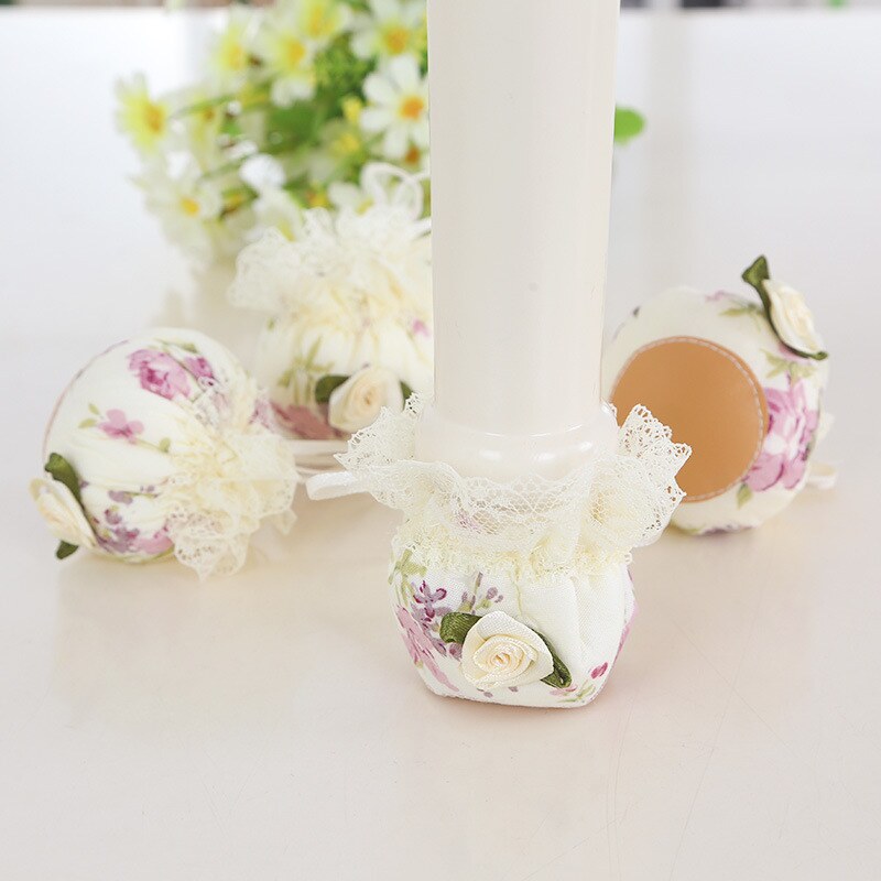 Table chair footbed anti-slip anti-noise table and chair stool foot sleeve lace cloth art protective sheath