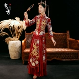 Традиционный свадебный наряд Сюхэ, свадебное платье для невесты, вечернее платье, дракон и феникс