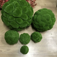 Моделирование мох шарики зеленый мох шарик сажающий волосы, посадить волосы, травяной шарик, каменная газона везарство бархатный шарик