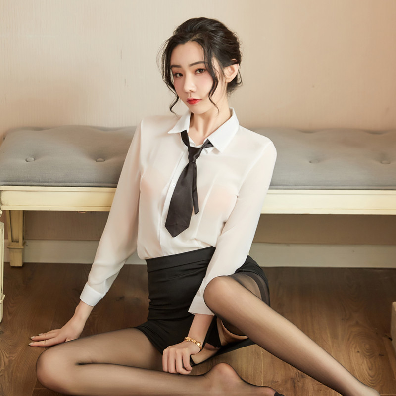 Love Lingerie Sexy Teacher Uniform OL Secretary Bed Seduction Passion Suit Pyjamas Woman Midnight Glamour Open Gear-Taobao