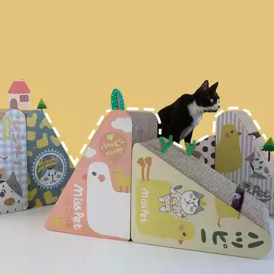 A meow institute MISSPET triangle cat scratch board corrugated paper cat grinding claw funny cat toy vertical carton