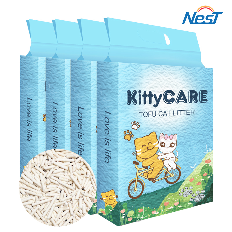 Little Nest Life Kittycare Tofu Litter Deodorizing and Absorbent New Upgraded Dust-Free Cat Litter 24L (6L*4)