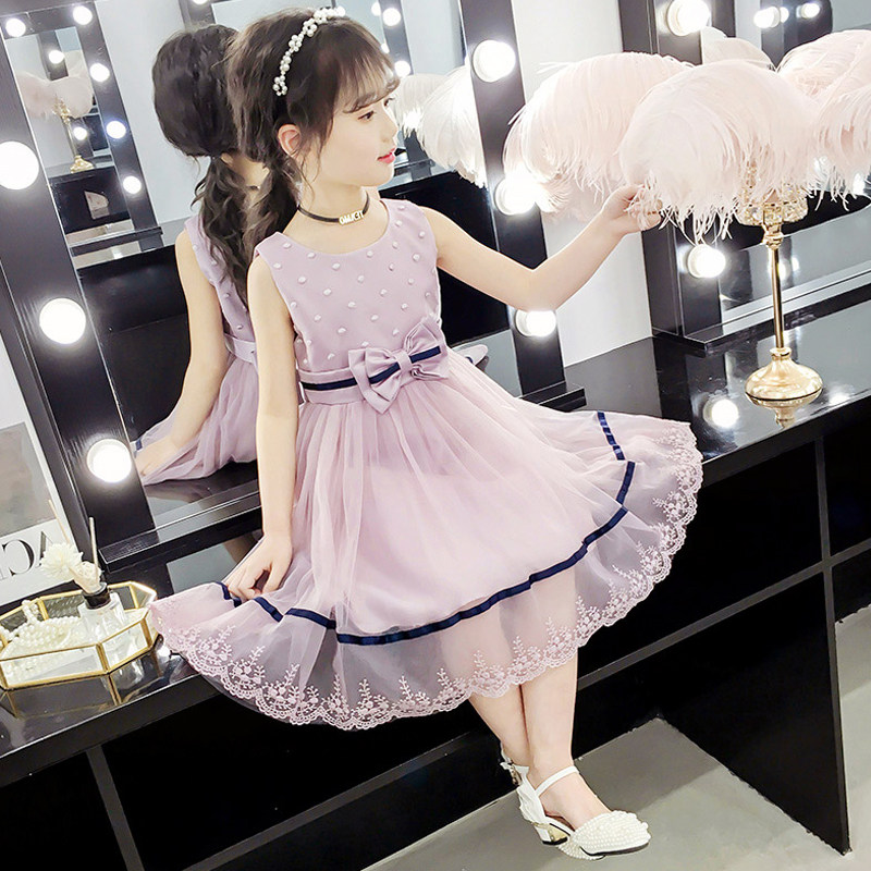 South Korean girl's dress for summer clothes 2022 new summer children's fluffy dress girl net red foreign princess dress