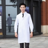 Длинный белый халат, униформа врача для работы, лонгслив, большой размер, делается под заказ, с печатью вашего логотипа