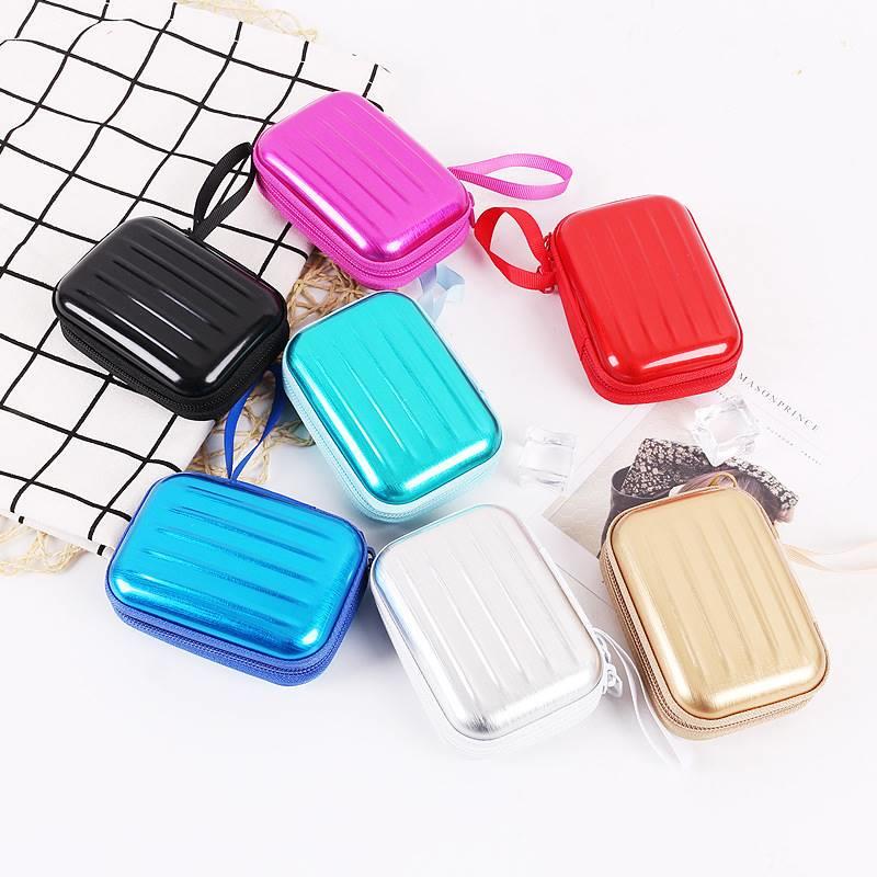 Creative Square Coin Purse, Mini Zipper Data Cable Storage Bag, Earphone Keychain Wallet, Small Storage Bag Inside the Package