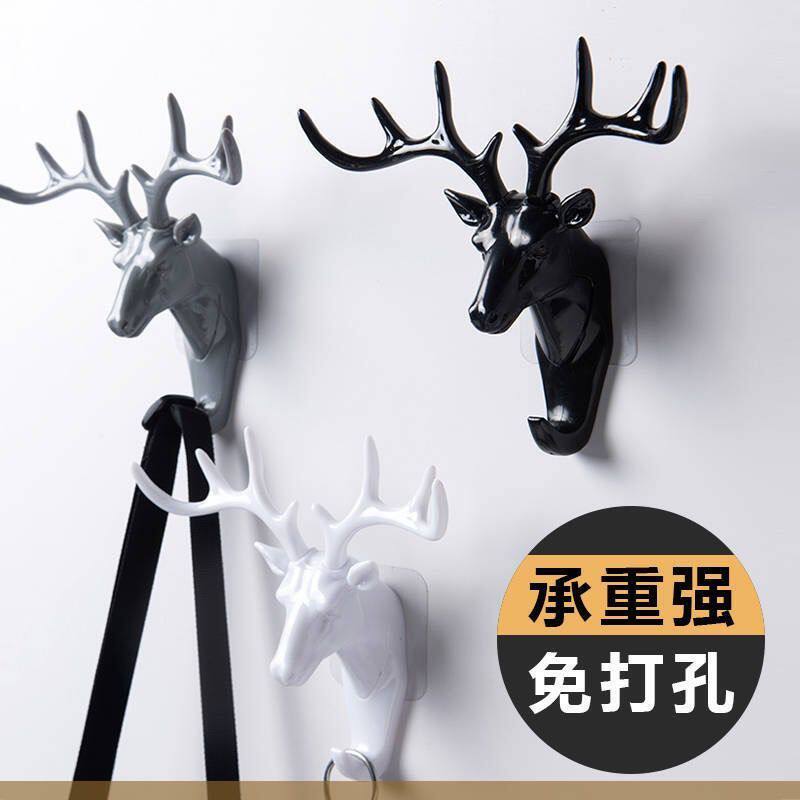 Money Antlers Corner Hook American Home Cloakhood Hook Wall Creative Multifunction without scar Perforated Shelf