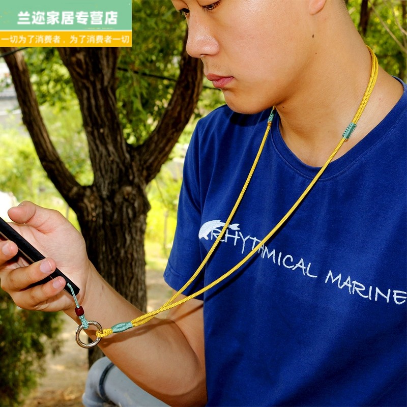 Mobile phone lanyard hanging neck rope sling men's and women's long stretchable Chinese style men and women with net red strong and durable