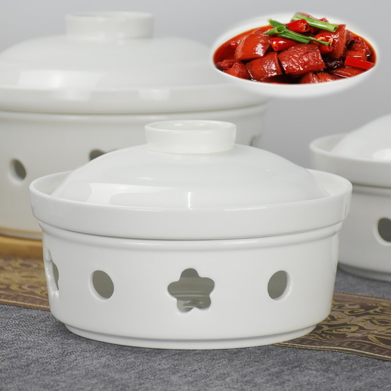 Household ceramics with leaf mustard braise in soy sauce meat soup dish plate alcohol based bright furnace heating furnace dongpo pork with fish dish