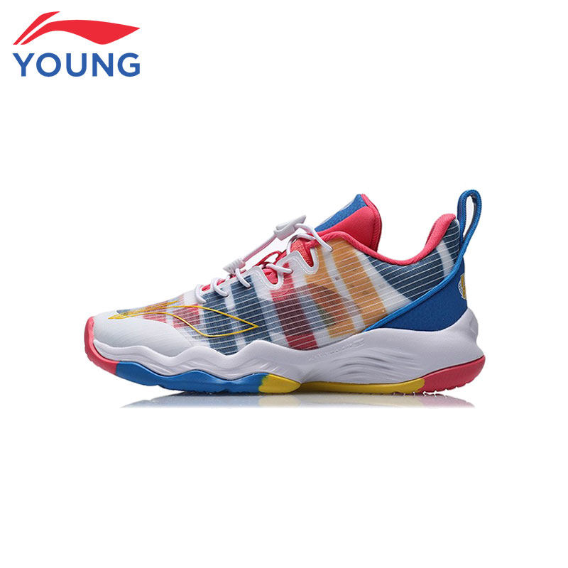 Li Ning Children Shoes Children Basketball Shoes Net Face Breathable Shoes Men Great Boy Casual Soft Bottom Non-slip Middle Cylinder Sports Shoes