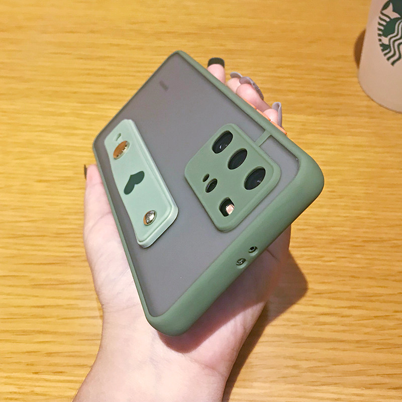 Suitable for Huawei P40Pro mobile phone protection shell loving cartoon wrist P40 protective sleeve frosted transparent lens full package camera P40Pro anti-fall shell Por male and female minimalist tide card