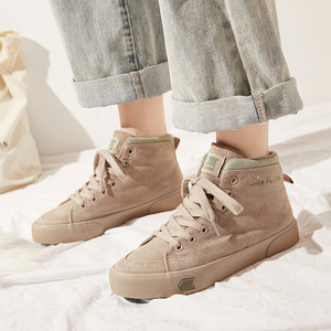 【人本】加绒保暖冬季女鞋百搭休闲小白鞋