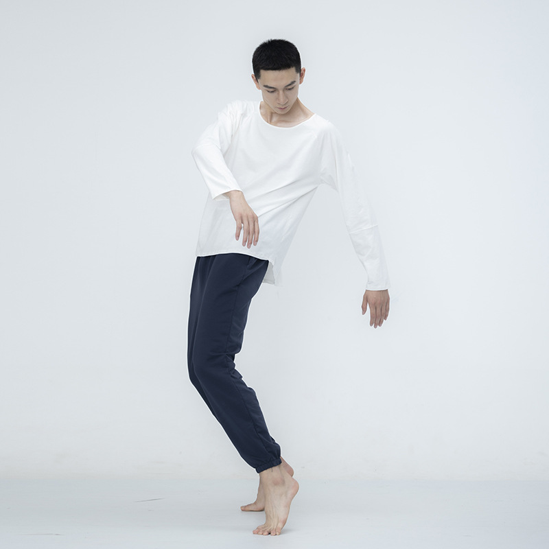 Dance Tops Cotton Black Modern Dance Practice Clothes Men and Women Jazz Dance Loose Yoga Fitness Fashion Casual Long Sleeves