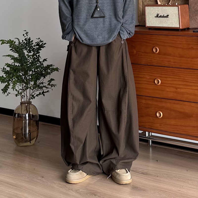 Butqiu Japanese Retro Three-Dimensional Structure Scimitar Pants Unisex Spring and Autumn Loose Wide-Leg Neutral Casual Pants Long Pants Butqiu Japanese Retro Three-Dimensional Structure Scimitar Pants Unisex Spring and Autumn Loose Wide-Leg Neutral Casual Pants Long Pants