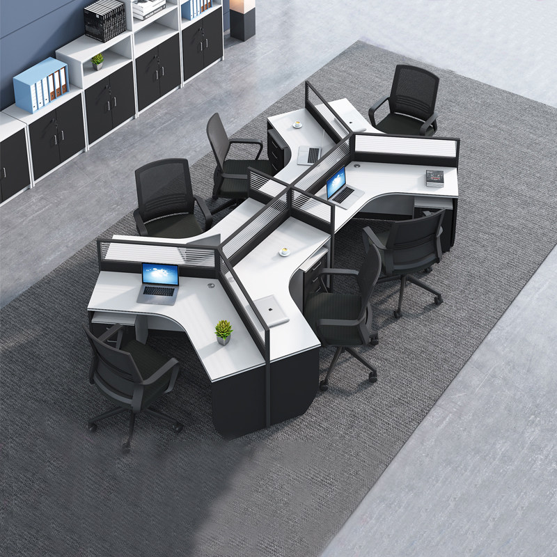 Simple modern creative staff desk 3 5 6 staff staff desk and chair combination screen staff card work desk