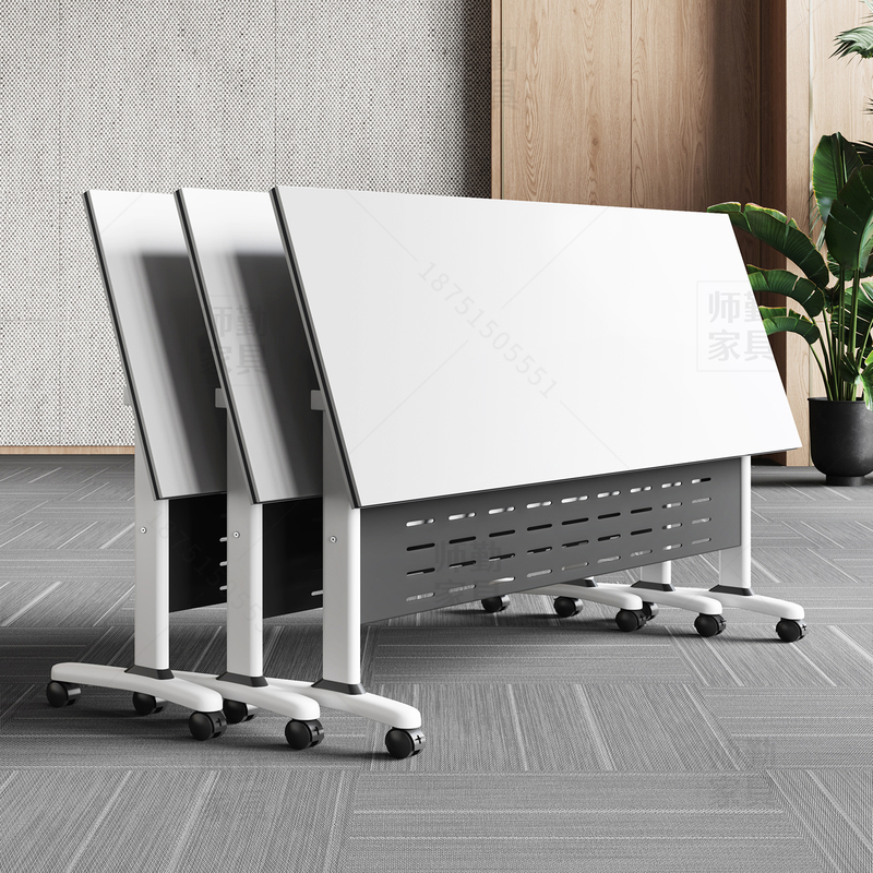 Folding Conference Table, Training Table and Chairs, Long Table, Movable Splicing Desk, Office Conference Room Combination Table with Wheels Folding Conference Table, Training Table and Chairs, Long Table, Movable Splicing Desk, Office Conference Room Combination Table with Wheels