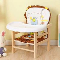Детский стульчик для кормления из натурального дерева, деревянное портативное кресло домашнего использования для еды