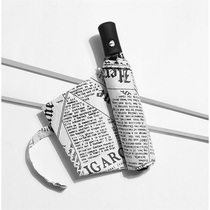 Newspaper umbrella women trend automatic newspaper umbrella black glue anti-ultraviolet umbrella student umbrella sunny and rain dual-purpose umbrella creative umbrella