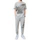 Ice Silk Short-Sleeved Casual Suit for Men, Summer Trendy Brand Printed T-Shirt and Sports Pants, Stylish Men's Outfit Set