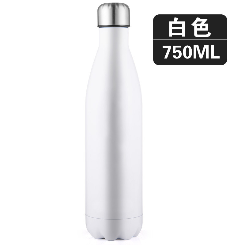 Bright White 750MlCoke bottle vacuum cup double-deck motion  304 stainless steel bowling glass