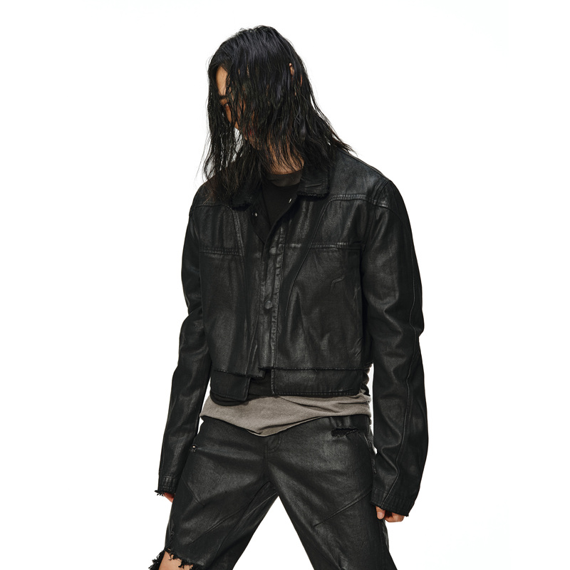 D5Ove「 # 507:1】Multi-Pocket Waxed Short Jacket D5Ove「 # 507:1】Multi-Pocket Waxed Short Jacket