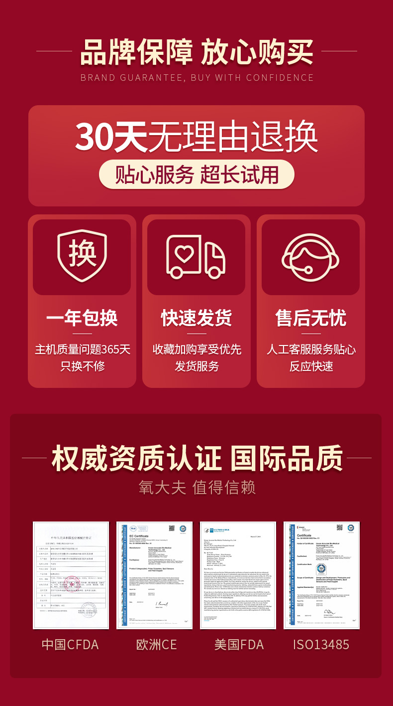 氧大夫 指夹式血氧仪 血氧脉搏同测 8秒出结果 图1