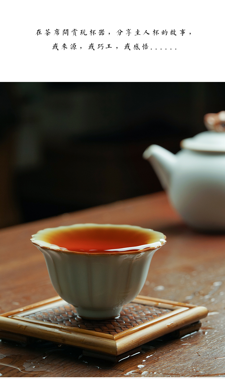 Jingdezhen your up teacup cracked can raise hand master cup single CPU run of mine ore ceramic antique blue sample tea cup a day