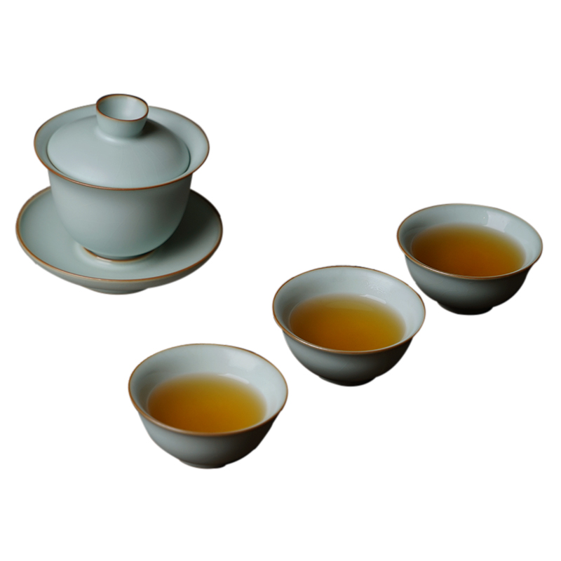 Your up tureen tea set suit household jingdezhen tea bowl manually open Chinese celadon ceramic gifts for