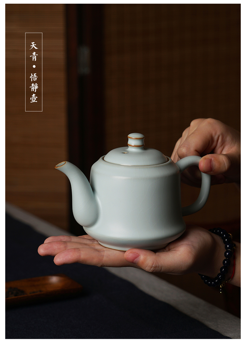 Jingdezhen porcelain teapot single pot home of kung fu tea set celadon ice crack glaze on your up checking ceramic Chinese style