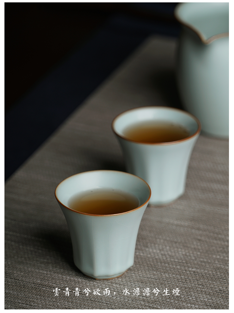 Your up sample tea cup pure manual master cup single CPU noggin day blue open piece of jingdezhen kung fu tea set for
