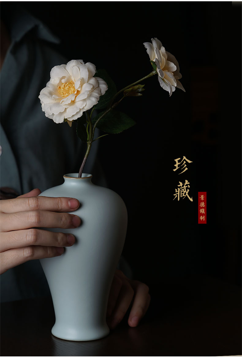 Your up with jingdezhen ceramic vase mei bottle of flower arranging Chinese style restoring ancient ways furnishing articles sitting room celadon porcelain decorative household items